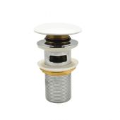 Piletta click-clack per lavabo "Fancy Matt" con troppo pieno bianco opaco