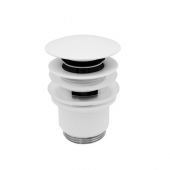 Piletta click-clack per lavabo con troppo pieno bianco opaco