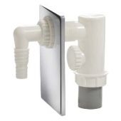 Sifone incasso lavatrice in PP con piastra in acciaio inox 40mm