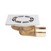 Piletta pavimento quadra ottone con griglia classica 40mm