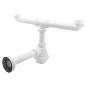 Sifone PVC 2 vie senza piletta per inox 1"1/2 x40mm