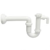 Sifone per lavello 1 via con attacco lavatrice 1" 1/2 x40mm