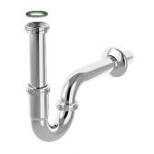 Sifone a P in acciaio inox cromato "Tubular" per lavabo 1"1/4 x 32mm