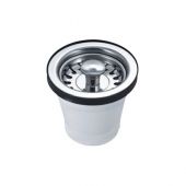 Piletta con cestello per lavelli in acciao inox 70mm
