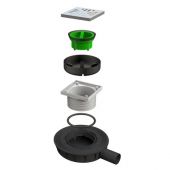 Piletta Mini-Drain per doccia con scarico a pavimento ultra ribassato 40x45mm