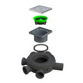 Sifone pavimento con manichetta regolabile "Maxi-drain" per doccia 50mm