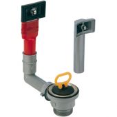 Piletta rettangolare universale con troppo pieno per lavello con foro 60mm