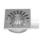 Chiusino sifonato in abs con griglia cromata 150x150mm