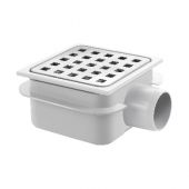 Piletta in abs con griglia in acciaio inox 105x105x80/99mm per scarico esterni