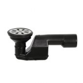 Piletta per doccia con griglia inox piana e sifone fisso PEHD 80mm