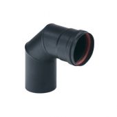 Curva porcellanata 90° per stufe a pellet 80mm