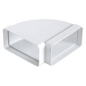 Curva orizzontale in abs per tubo rettangolare per griglie di aerazione 120x60mm 