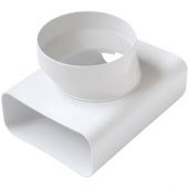 Raccordo a T VT per passaggio da tubo di aerazione rettangolare a tondo 125mm/170x50mm