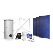 Impianto solare termico completo circuito forzato 500lt 2 scambiatori e 3 collettori