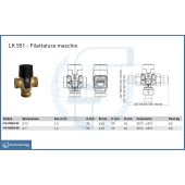 Miscelatore termostatico per impianti solari Hydro Mix LK 551 filettatura M 1" - 35°c-65°c
