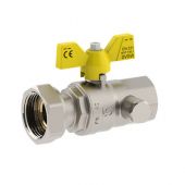 Valvola a sfera per gas attacco F-dado girevole 1" x 1"1/4