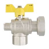 Valvola a sfera gas a squadra Futurgas F-dado girevole 1" x 1"1/4