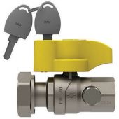 Valvola a sfera per gas con farfalla e serratura Futurper gas F - girevole 3/4" x 1"