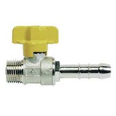 Rubinetto a sfera per gas con portagomma M 1/2 x 14 metano