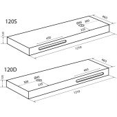 Base in resina per lavabi 121x46x12cm DX bianco