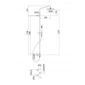 Braccio doccia 30cm con soffione e doccetta- Zoe Renovation