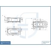 Guscio vasca rettangolare 180x80cm senza pannelli - Shiro