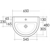 Lavabo sospeso 65cm bianco opaco - Cloud