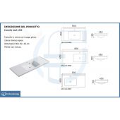 Lavabo a consolle mobile bagno 80x45cm vasca a destra - Lc24