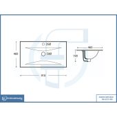 Lavabo a consolle mobile bagno Top Fantasy 91x46x1