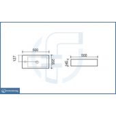 Lavabo d'appoggio 50x25,5 vasca a sinistra - La47