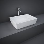 Lavabo d'appoggio rettangolare bianco alpino- Feeling
