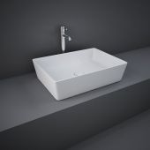 Lavabo d'appoggio rettangolare bianco opaco- Feeling