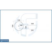 Lavabo d'appoggio - Slim 01 330mm bianco