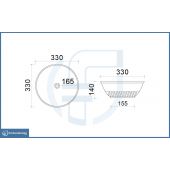 Lavabo da Appoggio -Slim 04 330x140mm Bianco
