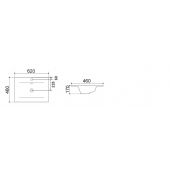Lavabo sopra-piano con foro rubinetto 62x46cm - LS67