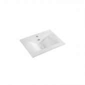 Lavabo sopra-piano con foro rubinetto 62x46cm - LS67