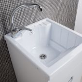 Lavatoio in nobilitato con vasca in abs 60x60x90cm