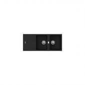 Lavello da incasso 2 vasche 116cm nero