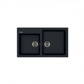 Lavello da incasso 2 vasche 86cm nero