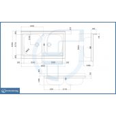 Lavello d'appoggio acciaio inox 2 vasche 80cm