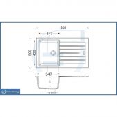 Lavello da incasso 1 vasca86cm bianco