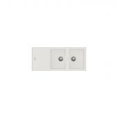 Lavello da incasso 2 vasche 86cm bianco