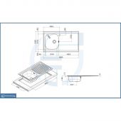 Lavello da incasso in acciaio inox con 1 vaschetta 86cm Dx