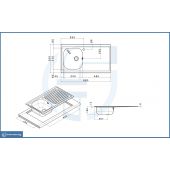 Lavello da incasso in acciaio inox con 1 vaschetta 86cm Sx