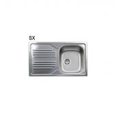 Lavello da incasso in acciaio inox con 1 vaschetta 86cm Sx