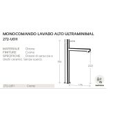 Miscelatore lavabo alto Mariani - Ultraminimal