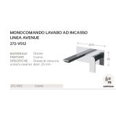 Miscelatore lavabo ad incasso Mariani - Avenue