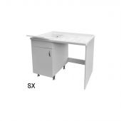 Mobile in legno con lavatoio coprilavatrice 60x108x90cm sx Idex