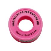 Nastro teflon PTFE per vapore rosa h. 12mm x 12mt x 0