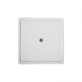 Piatto doccia filo pavimento in vetro resina con piletta 80x80cm